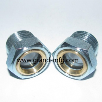 NPT 1 inch zinc plated hydraulic tanks gearbox oil sight glass
