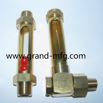 Elbow Brass Tube Oil Level Gauge With Glass Tube