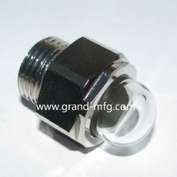 M12X1.5 blower brass dome oil sight glass with super clear glass